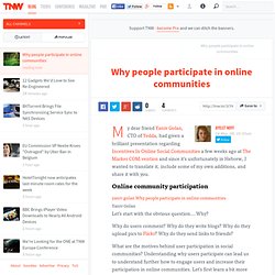 Why people participate in online communities