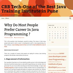 Why Do Most People Prefer Career In Java Programming ?