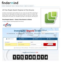 25 Free People Search Engines to find Anyone in the World