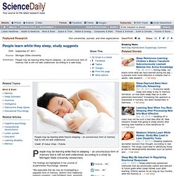 People learn while they sleep, study suggests