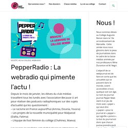 PepperRadio : La webradio qui pimente l’actu ! – PEPPER news