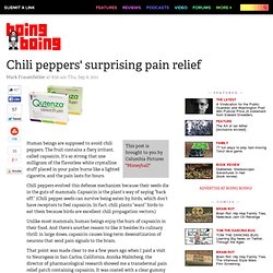Chili peppers’ surprising pain relief
