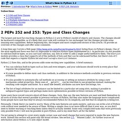 PEPs 252 and 253: Type and Class Changes