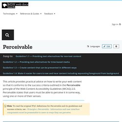 Perceivable - Accessibility