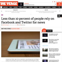 Less than 10 percent of people rely on Facebook and Twitter for news