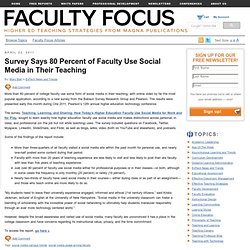 Survey Says 80 Percent of Faculty Use Social Media in Their Teaching