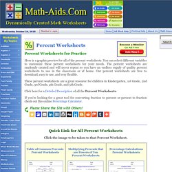Percent Worksheets for Practice