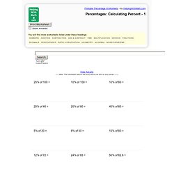 Percentages: Calculating Percent - 1