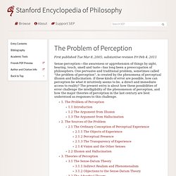 The Problem of Perception