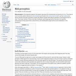 Risk perception