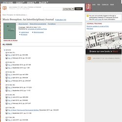 All Volumes and Issues - Browse - Music Perception: An Interdisciplinary Journal