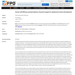 Career self-efficacy and perceptions of parent support in adolescent career development.