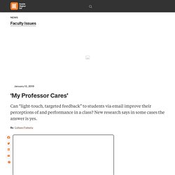 Can 'light-touch, targeted feedback' to students improve their perceptions of and performance in a class?