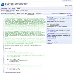 perceptron.py - python-perceptron - A perceptron library