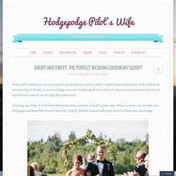 Short and Sweet: The Perfect Wedding Ceremony Script