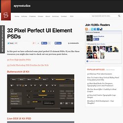 32 Pixel Perfect UI Element PSDs