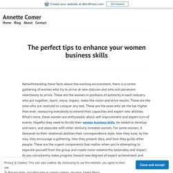 The perfect tips to enhance your women business skills – Annette Comer