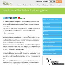 How To Write The Perfect Fundraising Letter - Sumac