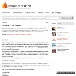 The Perfect CV in Germany - Immigrant Spirit
