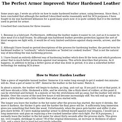 The Perfect Armor Improved: Water Hardened Leather