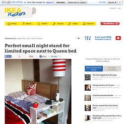 Perfect small night stand for limited space next to Queen bed