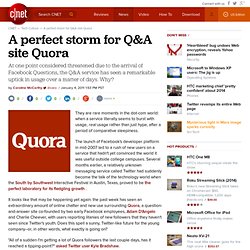 A perfect storm for Q&A site Quora