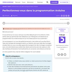 Perfectionnez-vous dans la programmation Arduino