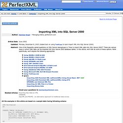 Importing XML into SQL Server 2000