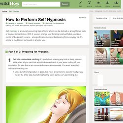 How to Perform Self Hypnosis