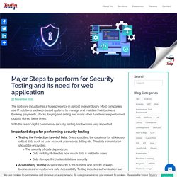 Blog: Major Steps to perform for Security Testing and its need for web application