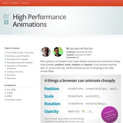 High Performance Animations