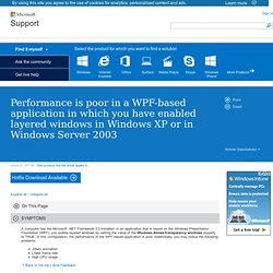 Performance is poor in a WPF-based application in which you have
