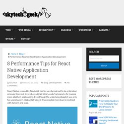 8 Performance Tips for React Native Application Development