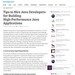 Tips to Hire Java Developers for Building High-Performance Java Applications