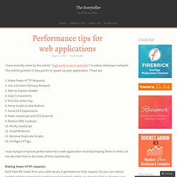 Performance tips for web applications « The Storyteller