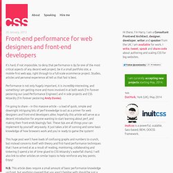Front-end performance for web designers and front-end developers