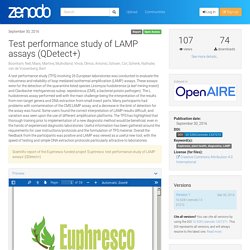 EUPHRESCO 30/09/16 Test performance study of LAMP assays (QDetect+)