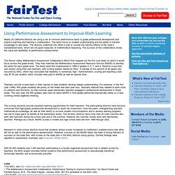 Using Performance Assessment to Improve Math Learning