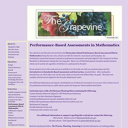Performance-Based Assessments in Mathematics - The Grapevine Network
