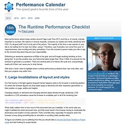 The Runtime Performance Checklist