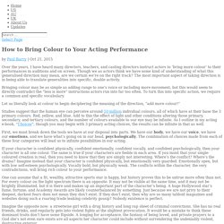 How to Bring Colour to Your Acting Performance - Casting Networks Blog