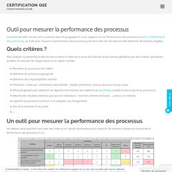 Outil pour mesurer la performance des processus - Certification QSE