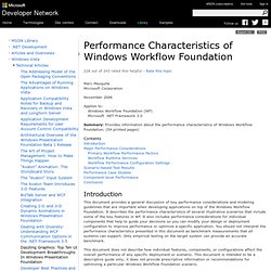 Performance Characteristics of Windows Workflow Foundation