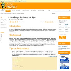 JavaScript Performance tips