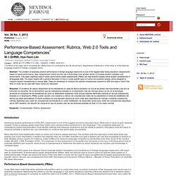 Performance-Based Assessment: Rubrics, Web 2.0 Tools and Language Competencies