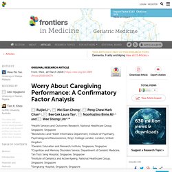 Worry About Caregiving Performance: A Confirmatory Factor Analysis