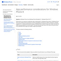 App performance considerations for Windows Phone