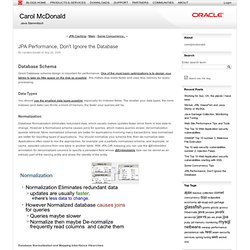 JPA Performance, Don't Ignore the Database (Carol McDonald)