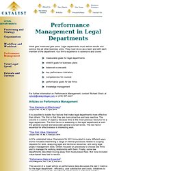 Performance Management - Legal Departments