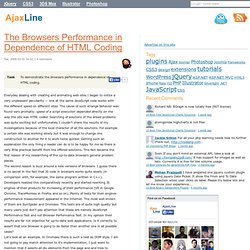The Browsers Performance in Dependence of HTML Coding